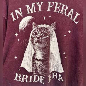 Comfort Colors Cute Cat Graphic Tee In My Feral Bride Era 2x Cotton